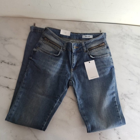 Anine Bing Lowrise Blue Skinny Leg Jeans 27 New With Tag size fit like 24-26 - Picture 1 of 7